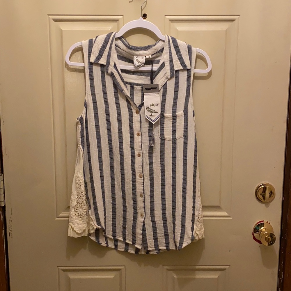 White Crow button up top size small